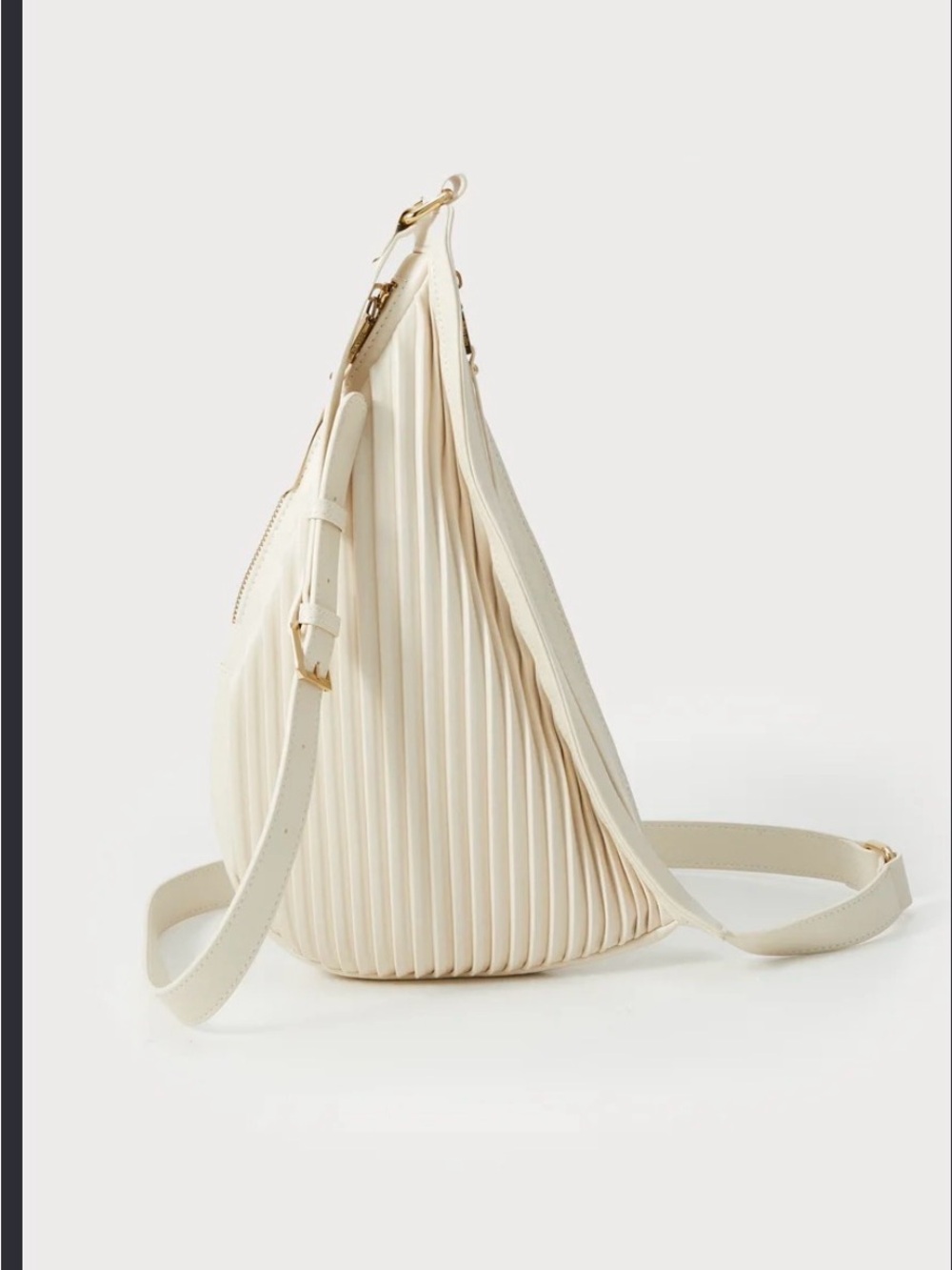 Dolce Vita Cream Pleated Shoulder Bag